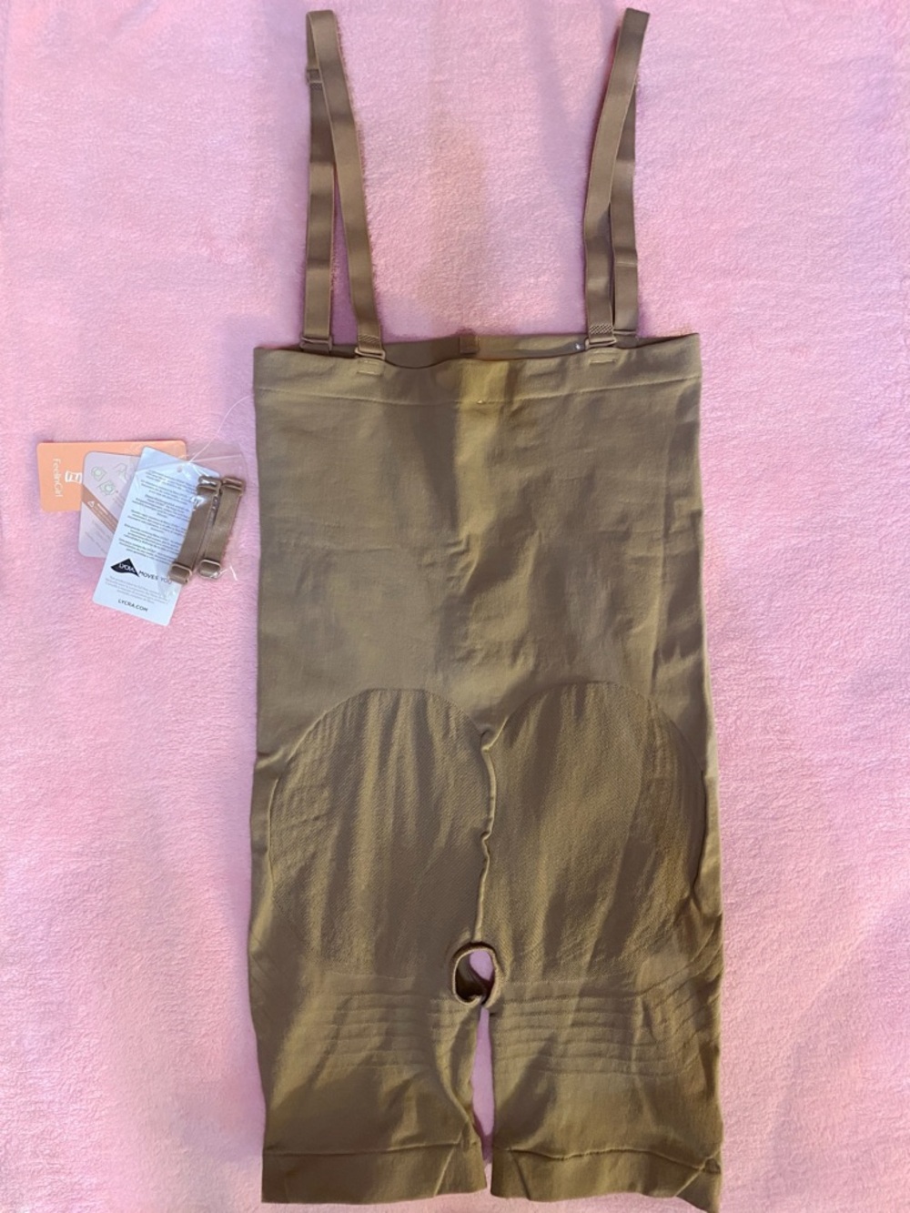 Lycra Shapewear Medium/Large Beige Nude Crotchless Highwaist Stretch Seamless - Picture 13 of 13
